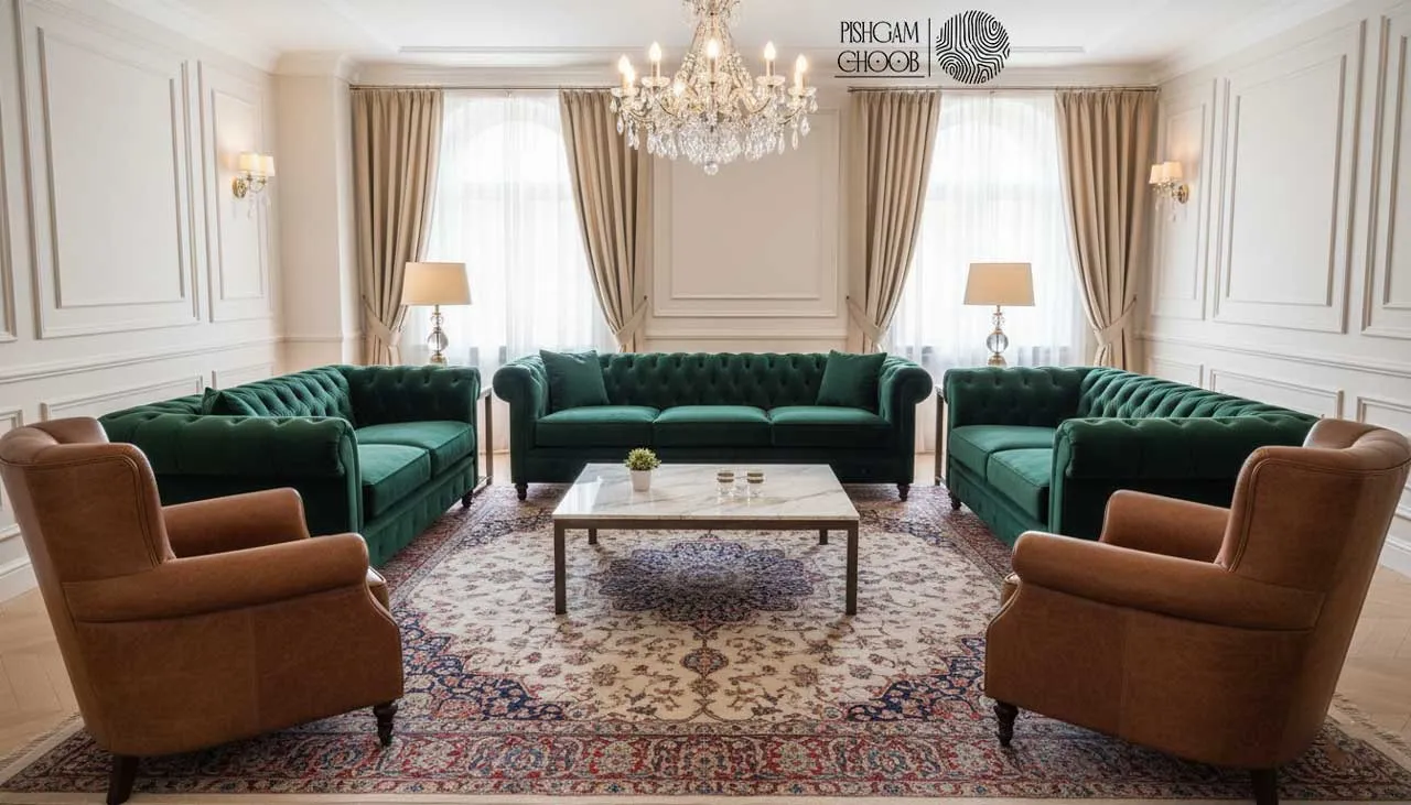 چیدمان مبل ۸نفره چستر